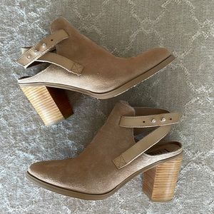 LaTigo Tan Suede Leather Ankle Booties, 9M